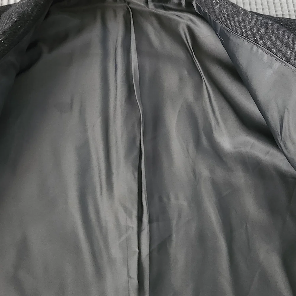 Calvin Klein Extreme Slim Fit Wool Silk Blazer 44R Charcoal Flecked Quiet Luxury